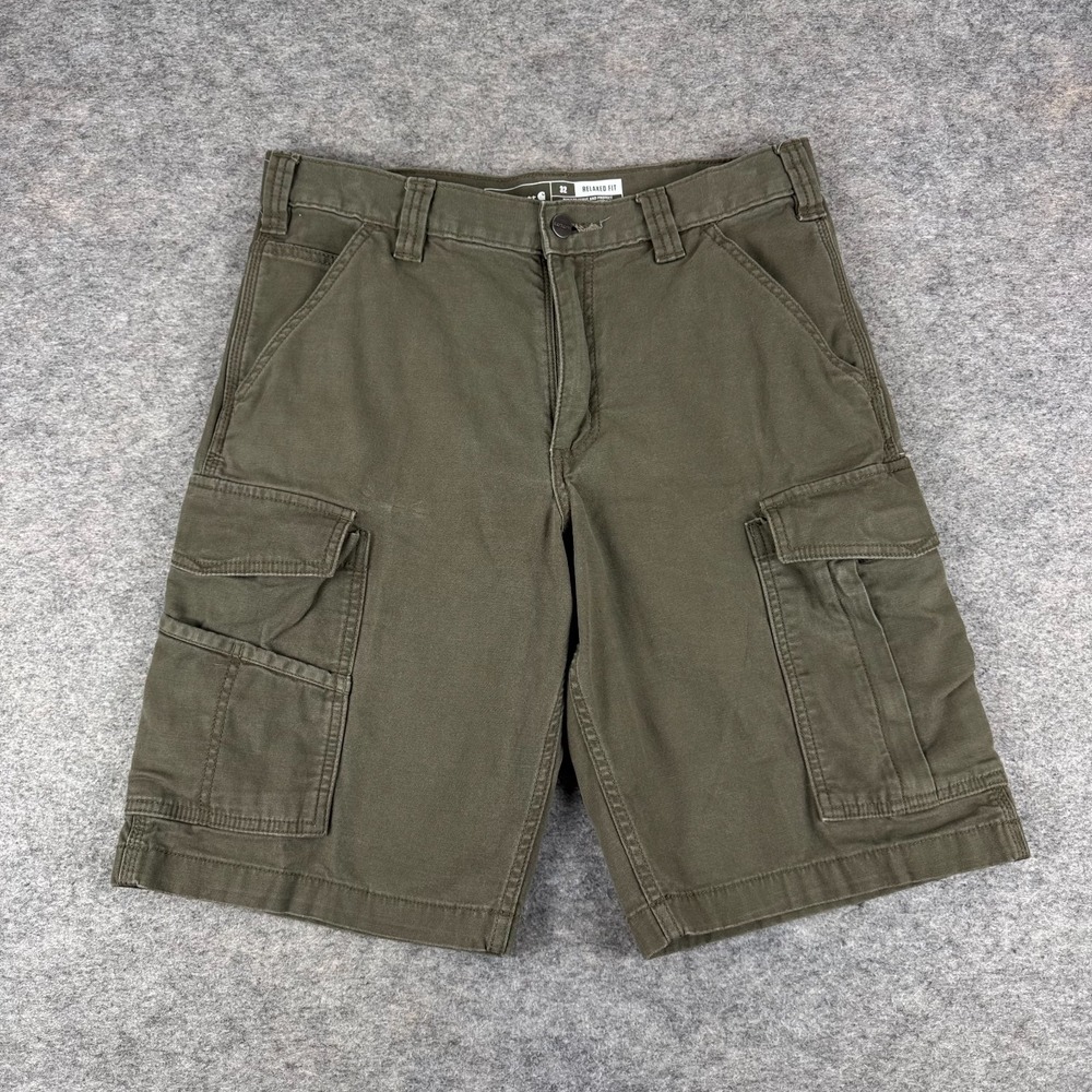 Carhartt Rugged Flex Relaxed Fit Canvas Cargo Work Short 10" Green Mens 32